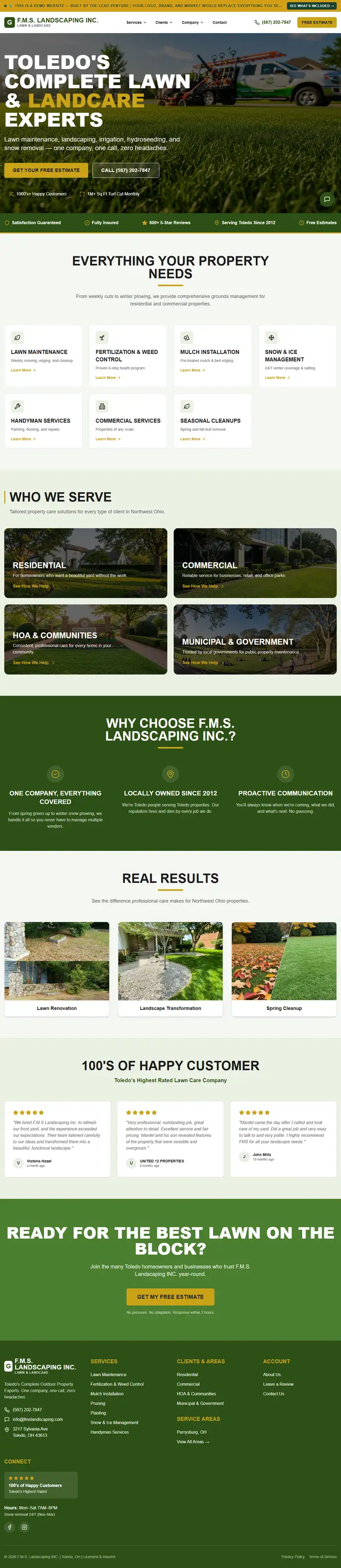 FMS Landscaping website preview